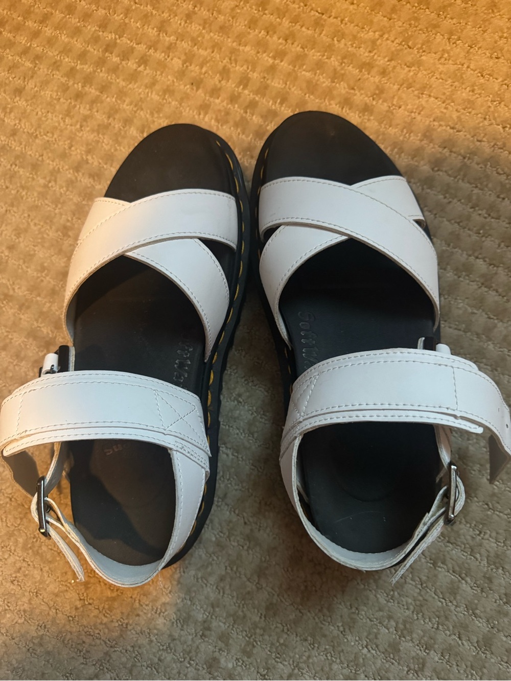 Dr. Martens White Leather Voss II Sandal